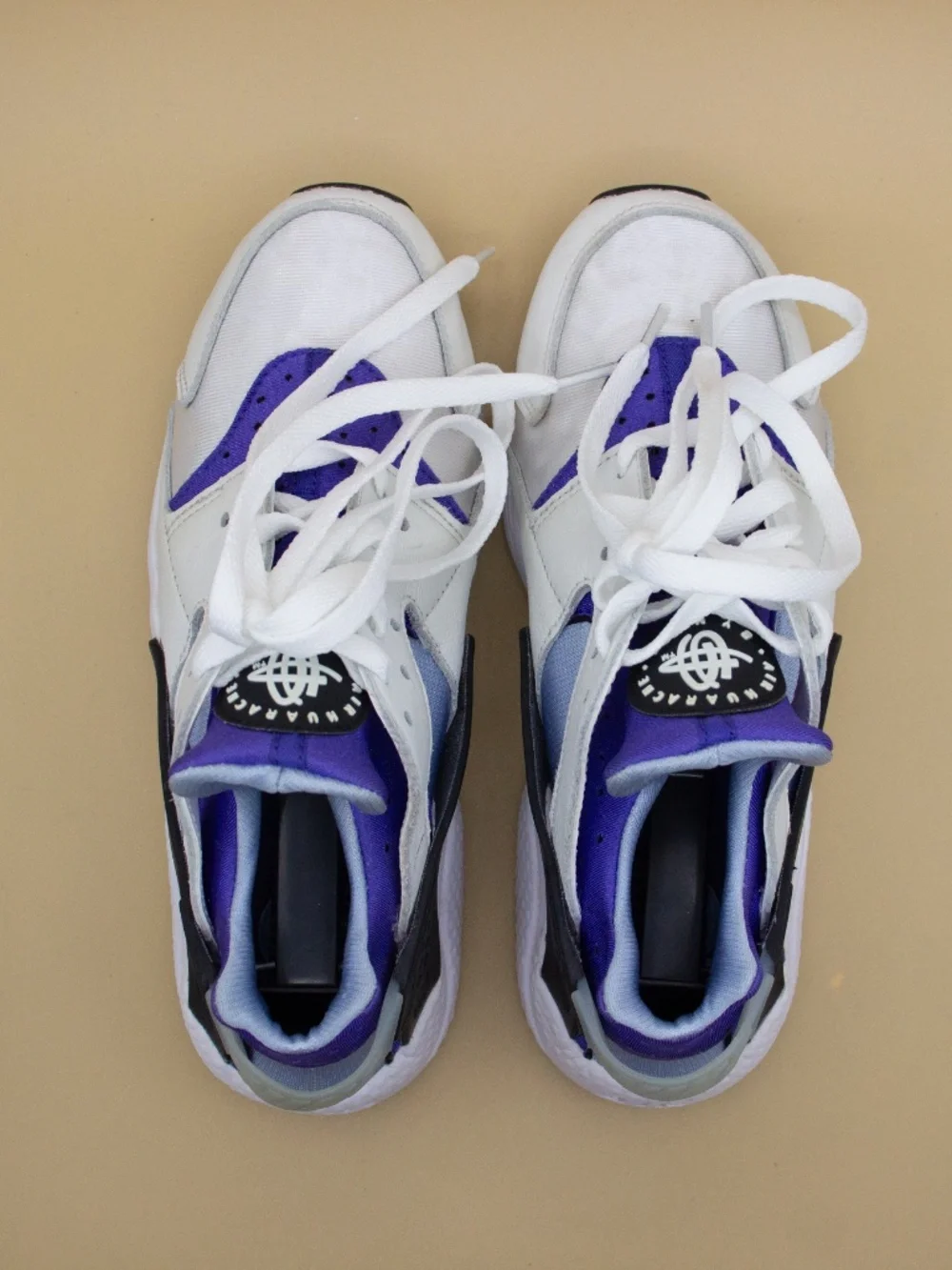 Nike Air Huarache Aluminum White Blue Athletic Shoes DH4439-100 Women's Size 8.5